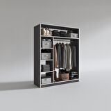 Kenzlife giysi dolabı necmettin 150*120*40 gri gardırop