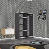 Kenzlife giysi dolabı taci 120*090*30 gri gardırop