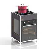 Kenzlife ankastre modülü kabini selenyum3 gri fırın ocak dolabı ayaklı üstten 