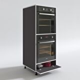 Kenzlife fırın dolabı halime gri 145*60*56 mutfak kapaklı ayaklı banyo kiler ofis