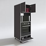 Kenzlife fırın dolabı halide gri 162*60*56 mutfak kapaklı ayaklı banyo kiler ofis