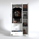 Kenzlife gardırop 3 kapılı 3 çekmeceli civanperçemi 180*120*52 byz XLARGE kapaklı gardolap dolap