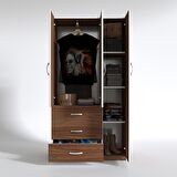 Kenzlife gardırop 3 kapılı 3 çekmeceli civanperçemi 180*120*52 cvz XLARGE kapaklı gardolap dolap