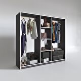 Kenzlife giysi dolabı temel 180*200*40 gri gardırop
