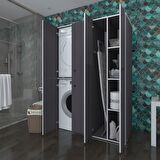 Kenzlife çamaşır-kurutma makinesi dolabı kapaklı yaromira gri 180*120*60 banyo arkalıksız