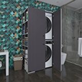 Kenzlife çamaşır-kurutma makinesi dolabı kapaklı fedyenka gri 180*090*60 banyo arkalıksız