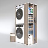 Kenzlife çamaşır-kurutma makinesi dolabı demyan crd 180*090*60 banyo kapaksız arkalıksız