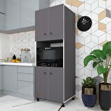 Kenzlife fırın dolabı cahide gri 180*65*50 mutfak XLARGE ayaklı banyo kiler ofis