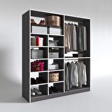 Kenzlife giysi dolabı fikret 180*180*45 gri gardırop