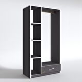 Kenzlife giysi dolabı mengühan 175*90*40 gri gardırop 1 çekmeceli