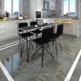 Knsz masa sandalye takımı hem75mazlum grisyh 140*040 sm 4 sandalye syhsyh sırt minderli