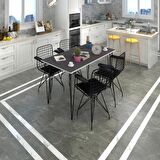 Knsz masa sandalye takımı hem75mazlum grisyh 100*070 klç 4 sandalye syhsyh kolçaklı
