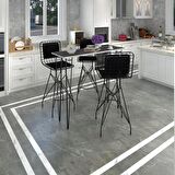 Knsz masa sandalye takımı hem105zengin grisyh 140*040 3 sandalye syhsyh sırt minderli