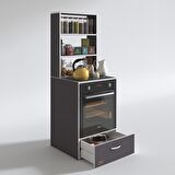 Kenzlife ankastre fırın dolabı aybirgen gri 165*60*56 mutfak çekmeceli
