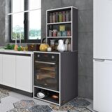 Kenzlife ankastre fırın dolabı canfeza gri 165*60*56 mutfak raflı