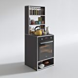 Kenzlife ankastre fırın dolabı canfeza gri 165*60*56 mutfak raflı