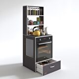 Kenzlife ankastre fırın dolabı gönül gri 165*60*56 mutfak çekmeceli