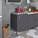 Kenzlife ocak dolabı ahunaz gri 85*60*56 hazır mutfak klasik set üstü ocak için arkalıksız