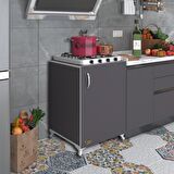 Kenzlife ocak dolabı hoşseda gri 85*60*56 hazır mutfak klasik set üstü ocak için arkalıksız