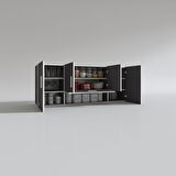 Kenzlife hazır mutfak acus22 gri 060*150*22 mutfak banyo dolabı kapaklı raflı
