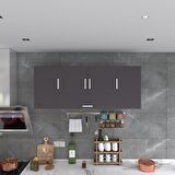 Kenzlife hazır mutfak acus22 gri 060*150*22 mutfak banyo dolabı kapaklı raflı