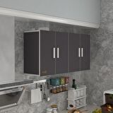 Kenzlife hazır mutfak merta gri 060*120*22 mutfak banyo dolabı kapaklı raflı