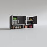 Kenzlife hazır mutfak vesper gri 060*120*22 mutfak banyo dolabı kapaklı raflı