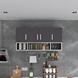Kenzlife hazır mutfak severus gri 060*120*22 mutfak banyo dolabı kapaklı raflı