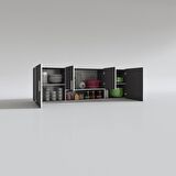 Kenzlife hazır mutfak packey gri 060*180*22 mutfak banyo dolabı kapaklı raflı