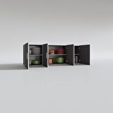 Kenzlife hazır mutfak silvanus gri 060*180*22 mutfak banyo dolabı kapaklı raflı