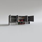 Kenzlife hazır mutfak konsta gri 060*150*22 mutfak banyo dolabı kapaklı raflı