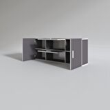 Kenzlife hazır mutfak lucida gri 060*150*22 mutfak banyo dolabı kapaklı raflı