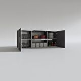 Kenzlife hazır mutfak lucida gri 060*150*22 mutfak banyo dolabı kapaklı raflı
