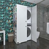 Kenzlife çamaşır-kurutma makinesi dolabı kapaklı fedyenka sol byz 180*090*60 banyo arkalıksız