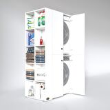 Kenzlife çamaşır-kurutma makinesi dolabı kapaklı fedyenka sol byz 180*090*60 banyo arkalıksız