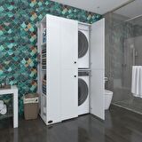 Kenzlife çamaşır-kurutma makinesi dolabı kapaklı foka sol byz 180*090*60 banyo arkalıksız