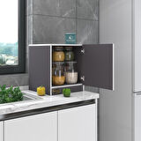 Kenzlife kapaklı mutfak dolabı melek39 gri 039x039x39 banyo ofis komodin (m)