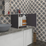 Kenzlife kapaklı mutfak dolabı melek39 gri 039x039x39 banyo ofis komodin (m)