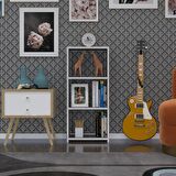 Kenzlife kitaplık süper ga 090*40*19 gri 3 katlı tek bölme ofis mutfak banyo dolabı arkalıksız