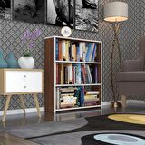 Kenzlife kitaplık süper ga 090*80*19 cvz 3 katlı tek bölme ofis mutfak banyo dolabı arkalıksız