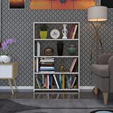Kenzlife kitaplık süper ga 120*80*19 crd 4 katlı tek bölme ofis mutfak banyo dolabı arkalıksız