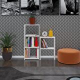 Kenzlife kitaplık süper ga 150*40*19 byz 5 katlı tek bölme çift bölme opsiyonlu ofis mutfak banyo dolabı arkalıksız