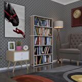 Kenzlife kitaplık süper ga 150*80*19 crd 5 katlı tek bölme çift bölme opsiyonlu ofis mutfak banyo dolabı arkalıksız