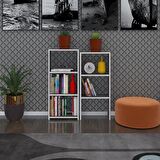 Kenzlife kitaplık süper ga 180*40*19 gri 6 katlı tek bölme çift bölme opsiyonlu ofis mutfak banyo dolabı arkalıksız