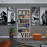 Kenzlife kitaplık süper ga 180*80*19 byz 6 katlı tek bölme çift bölme opsiyonlu ofis mutfak banyo dolabı arkalıksız