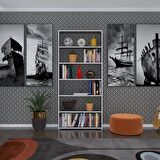 Kenzlife kitaplık süper ga 180*80*19 gri 6 katlı tek bölme çift bölme opsiyonlu ofis mutfak banyo dolabı arkalıksız