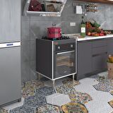 Kenzlife ankastre modülü kabini lev yaşin gri 89-81*60*56 fırın ocak dolabı ayarlı ayaklı 