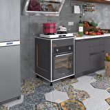 Kenzlife ankastre modülü kabini tilkowski3 gri 85*60*56 fırın ocak dolabı ayarlı ayaklı üstü kapalı 
