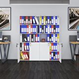 Kenzlife klasör dolabı kilitli ılgar byz 175*160*30 klasörlük kitaplık ofis arkalıksız