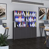 Kenzlife klasör dolabı kilitli ılgar gri 175*160*30 klasörlük kitaplık ofis arkalıksız